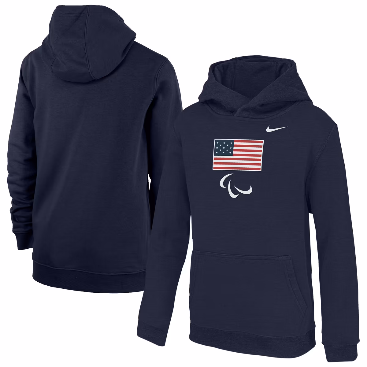 Youth Nike Navy U.S. Paralympics Primary Club Fleece Hoodie 2 Youth Nike Navy U.S. Paralympics Primary Club Fleece Hoodie
