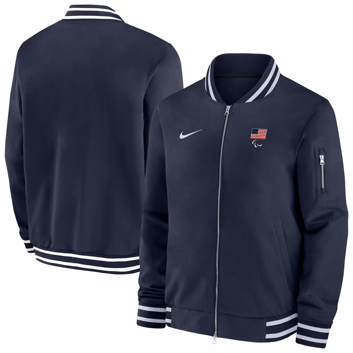 Men's Nike Navy U.S. Paralympics Full-Zip Bomber Jacket