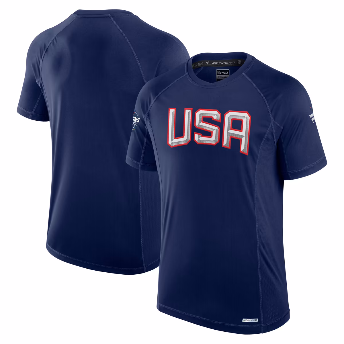 Men's Fanatics  Athletic Navy USA 2025 4 Nations Face-Off Authentic Pro Tech T-Shirt