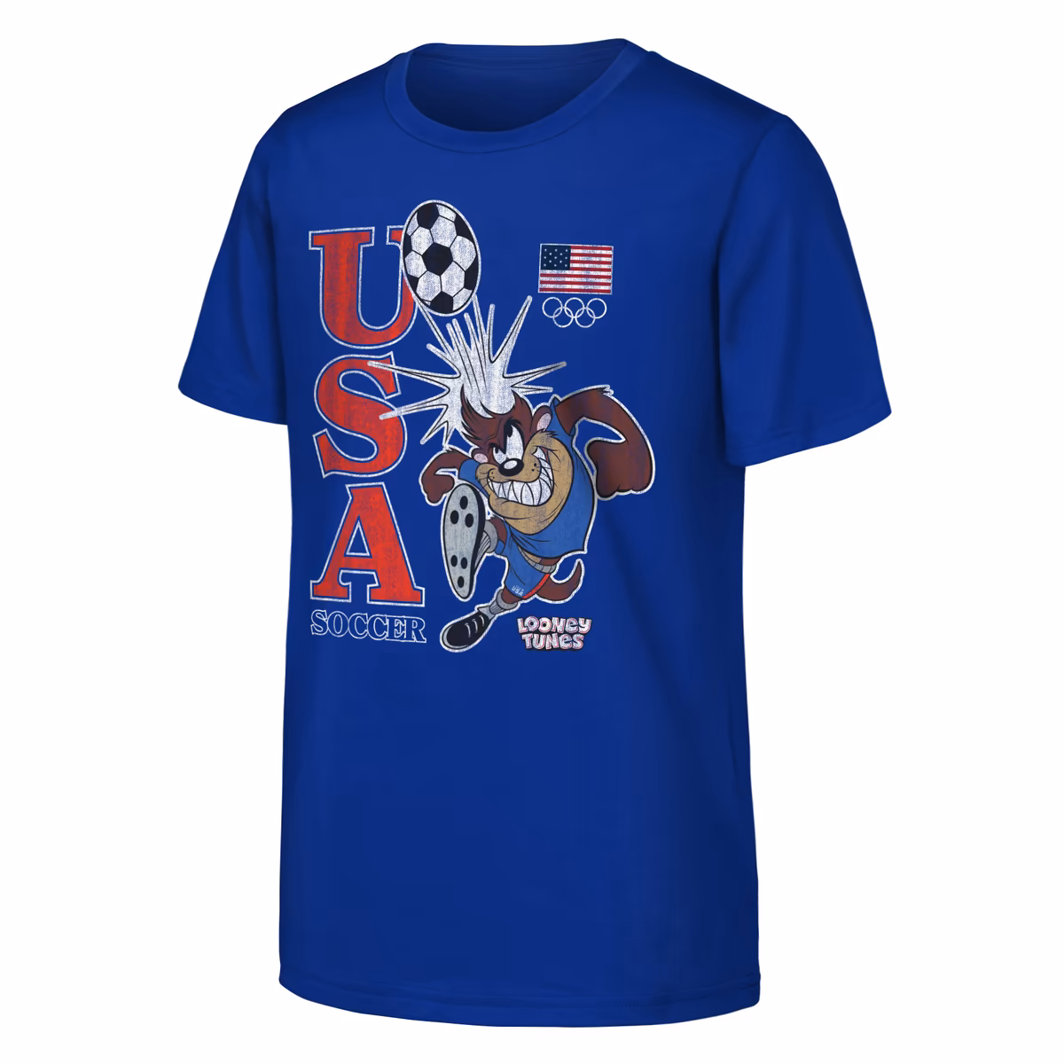 Youth Tasmanian Devil Royal Team USA Looney Tunes Soccer T-Shirt