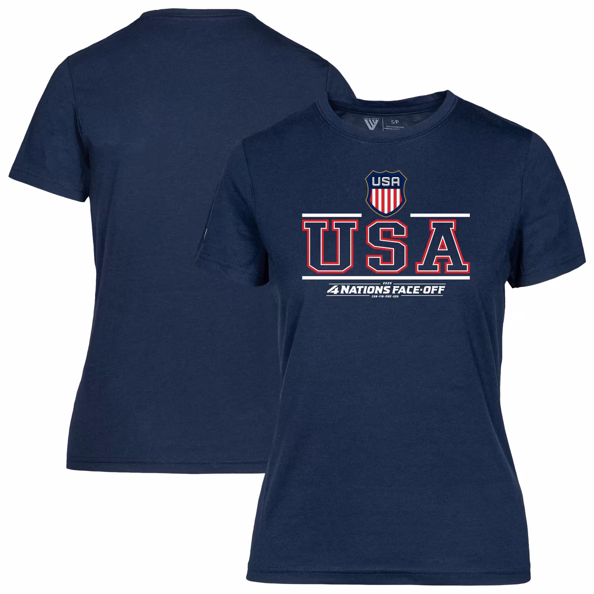 Women's Levelwear Navy USA 2025 4 Nations Face-Off Maddox T-Shirt