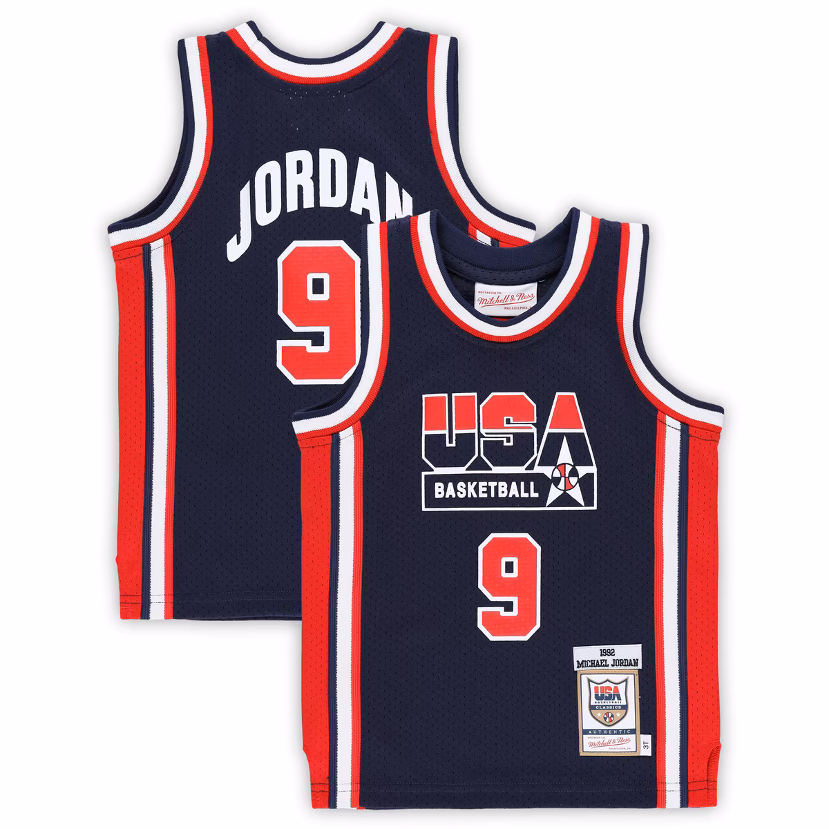 Toddler Mitchell & Ness Michael Jordan Navy USA Basketball 1992 Dream Team Authentic Jersey