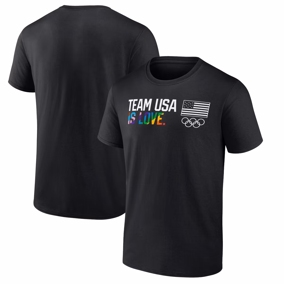 Men's  Black Team USA Olympics Pride T-Shirt