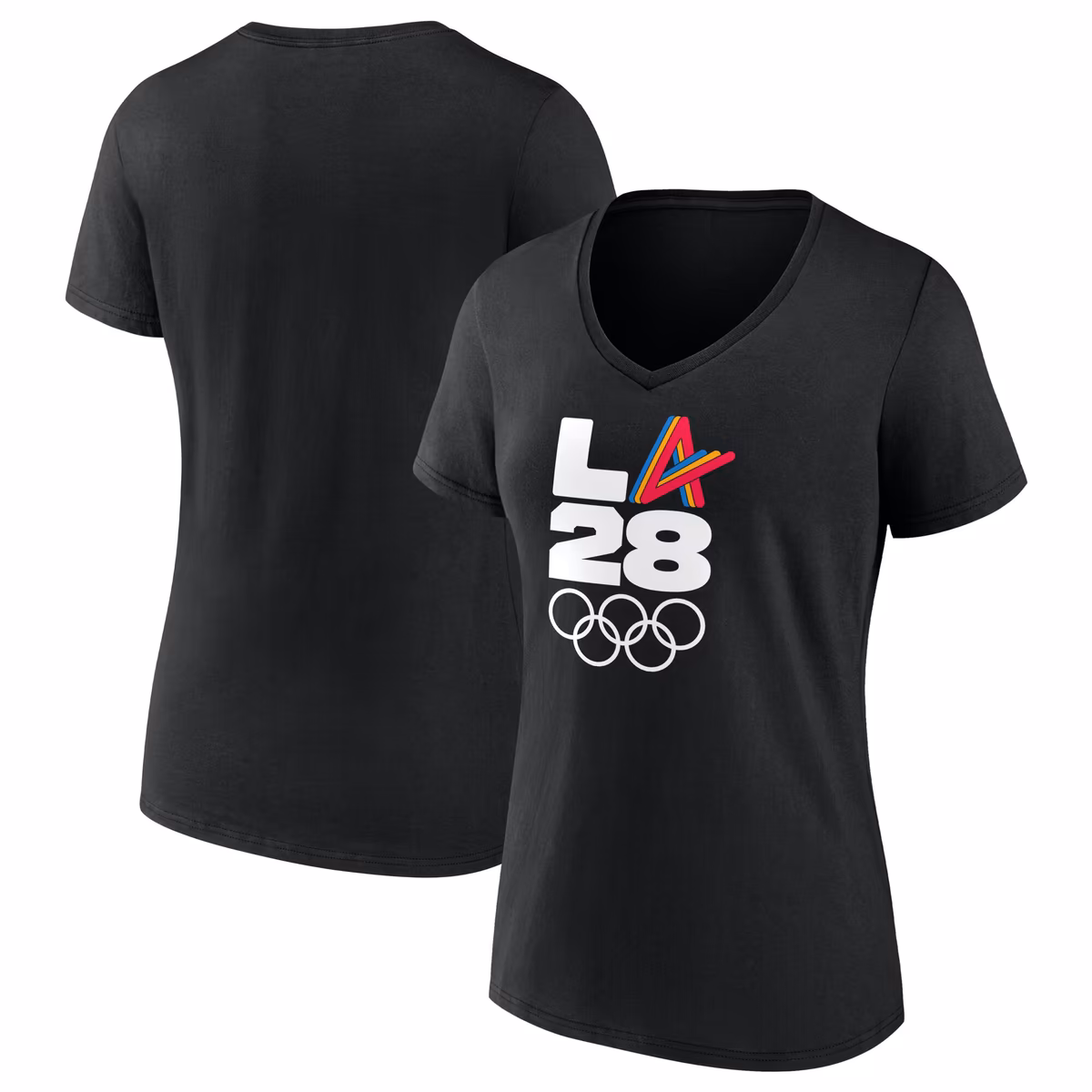 Women's Black LA 2028 Summer Olympics Athlete Spirit V-Neck T-Shirt