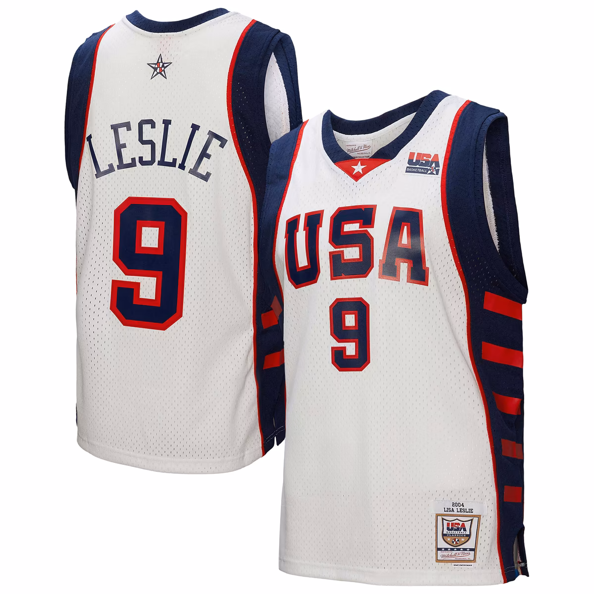Men's Mitchell & Ness Lisa Leslie White USA Women's Basketball 2004 Hardwood Classics Swingman Jersey 14 Men's Mitchell & Ness Lisa Leslie White USA Women's Basketball 2004 Hardwood Classics Swingman Jersey