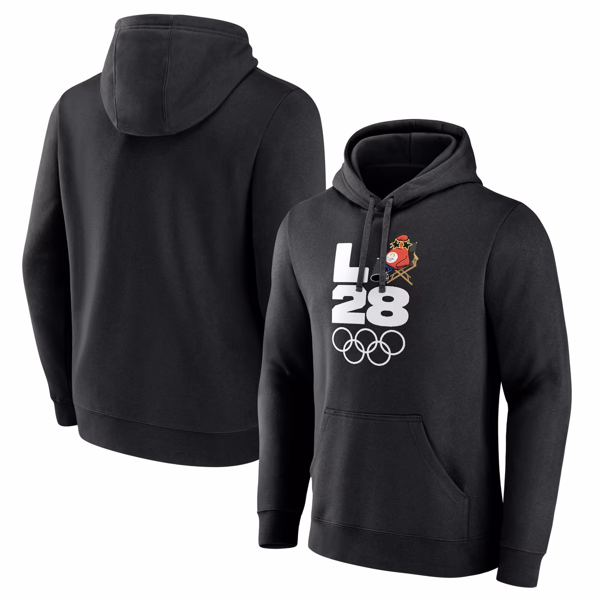 Men's Black LA 2028 Summer Olympics Mascot Handover Pullover Sweatshirt