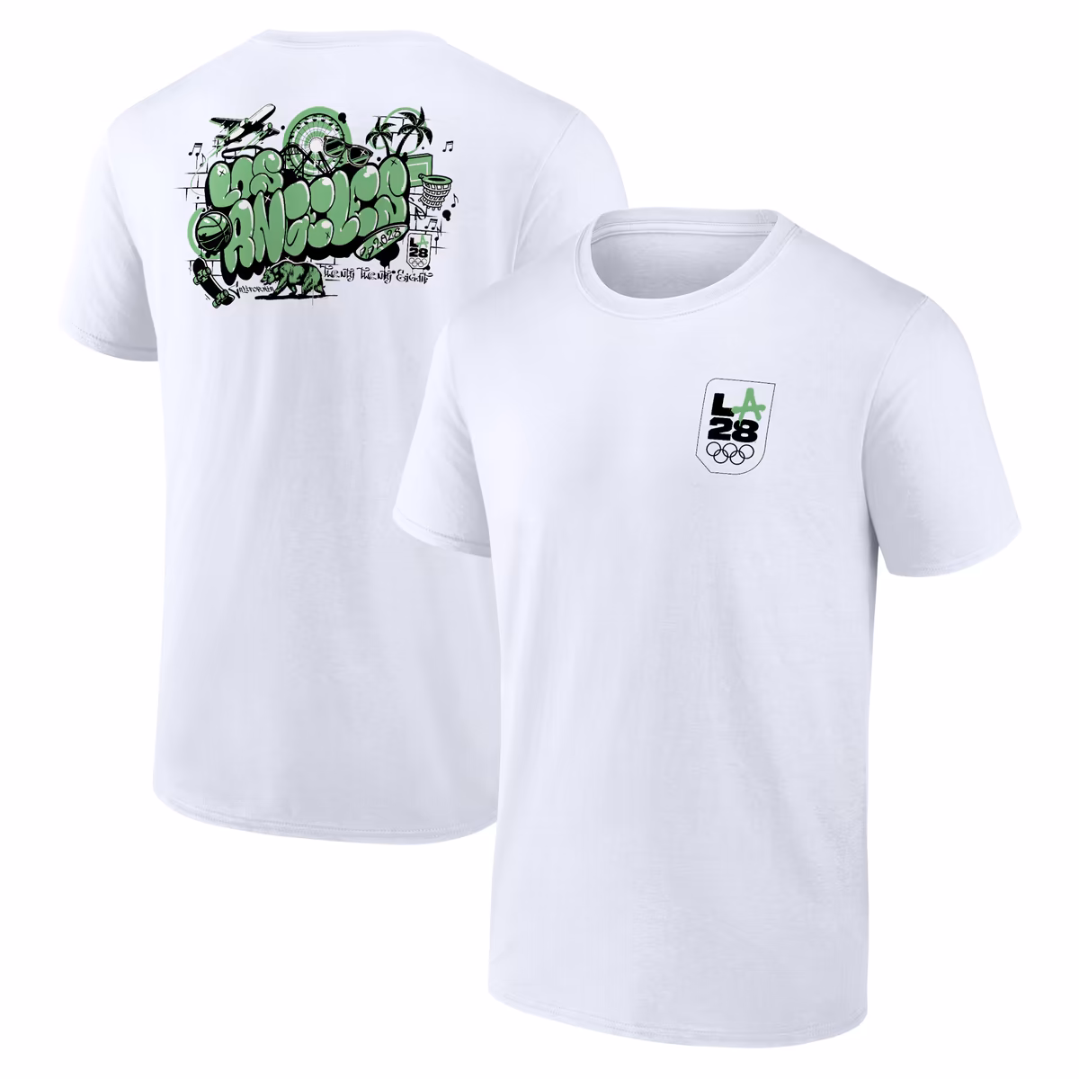 Men's White LA 2028 Summer Olympics City T-Shirt 1 Men's White LA 2028 Summer Olympics City T-Shirt