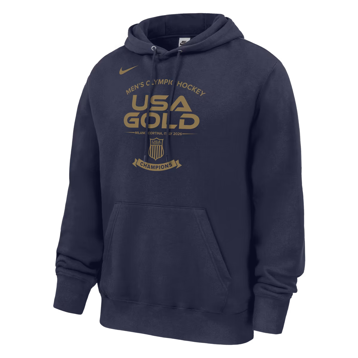 Men's Nike Navy Men's USA Hockey 2026 Winter Olympics Gold Medal Club Fleece Hoodie 3 Men's Nike Navy Men's USA Hockey 2026 Winter Olympics Gold Medal Club Fleece Hoodie