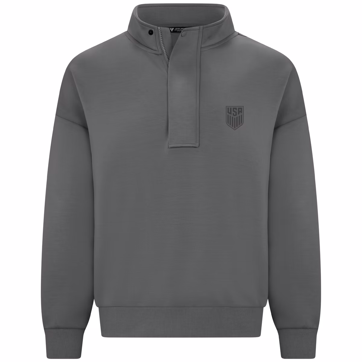 Men's Levelwear Gray USMNT Luxe Signature Stein Quarter-Zip Tri-Blend Sweatshirt