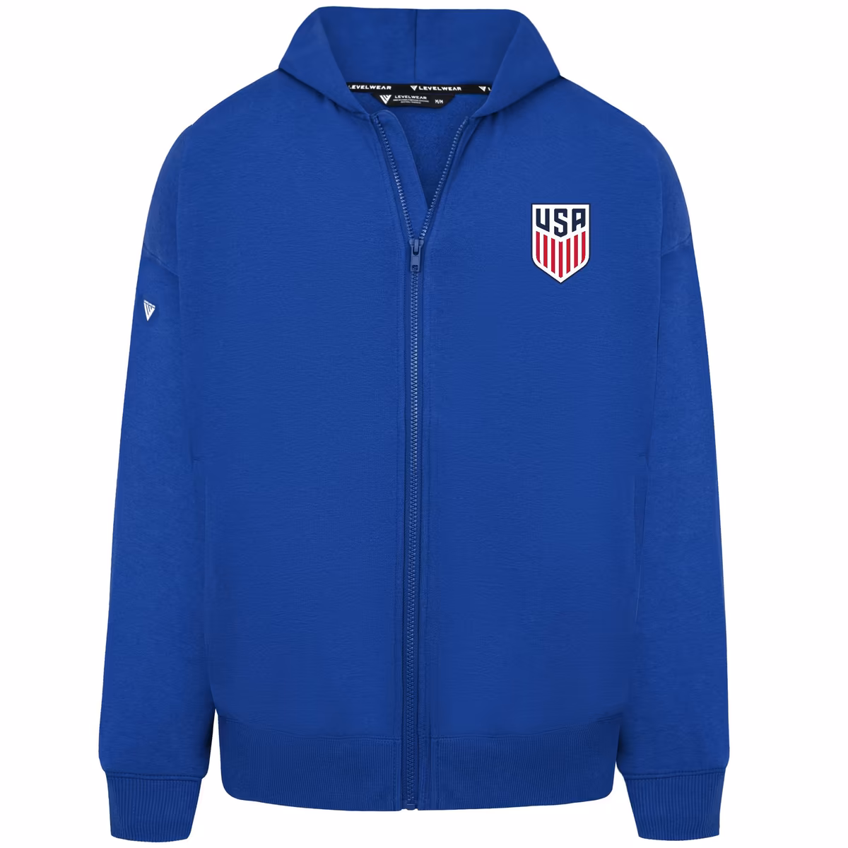 Men's Levelwear Royal USMNT Oversized Uphill Full-Zip Hoodie 2 Men's Levelwear Royal USMNT Oversized Uphill Full-Zip Hoodie