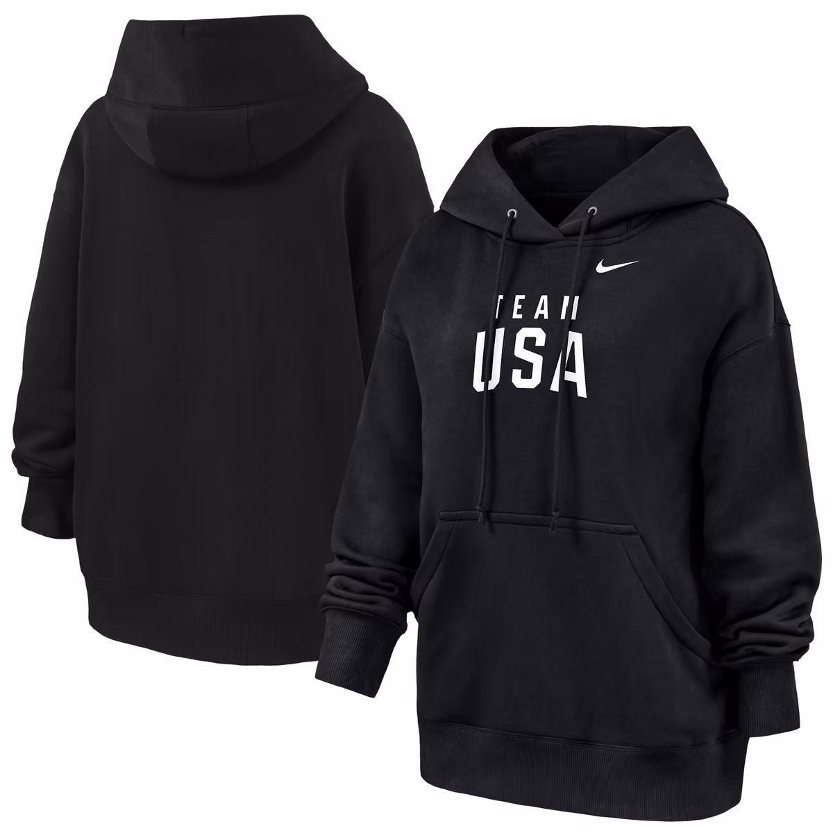 Women's Nike Black Team USA Oversized Phoenix Fleece Hoodie 1 Women's Nike Black Team USA Oversized Phoenix Fleece Hoodie