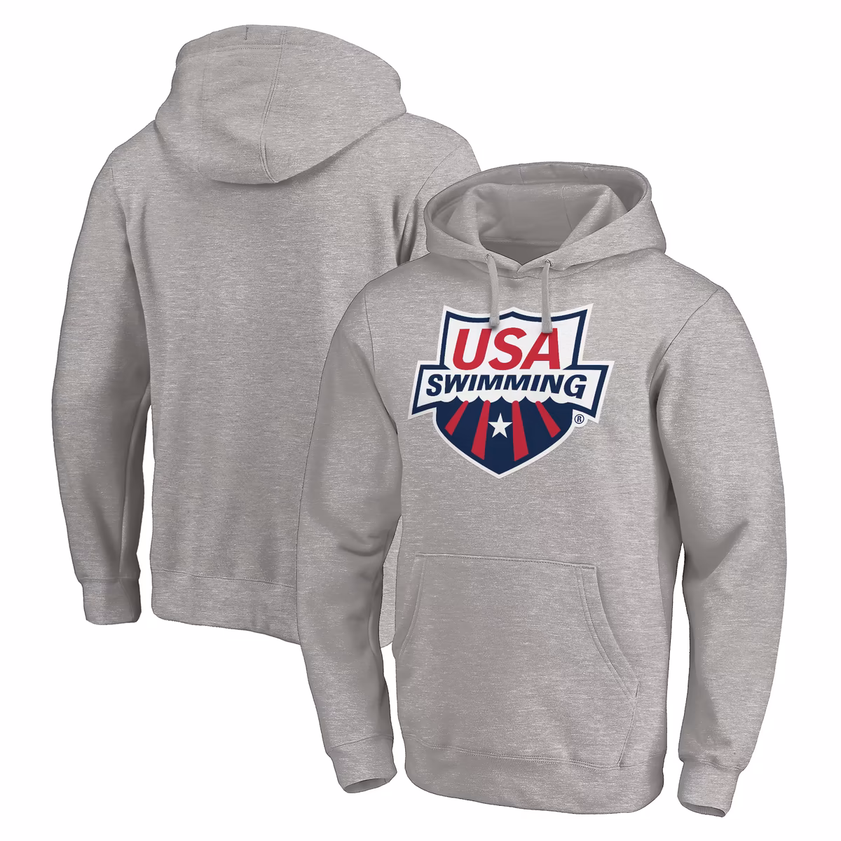 Men's Heathered Gray USA Swimming Primary Logo Pullover Hoodie 6 Men's Heathered Gray USA Swimming Primary Logo Pullover Hoodie