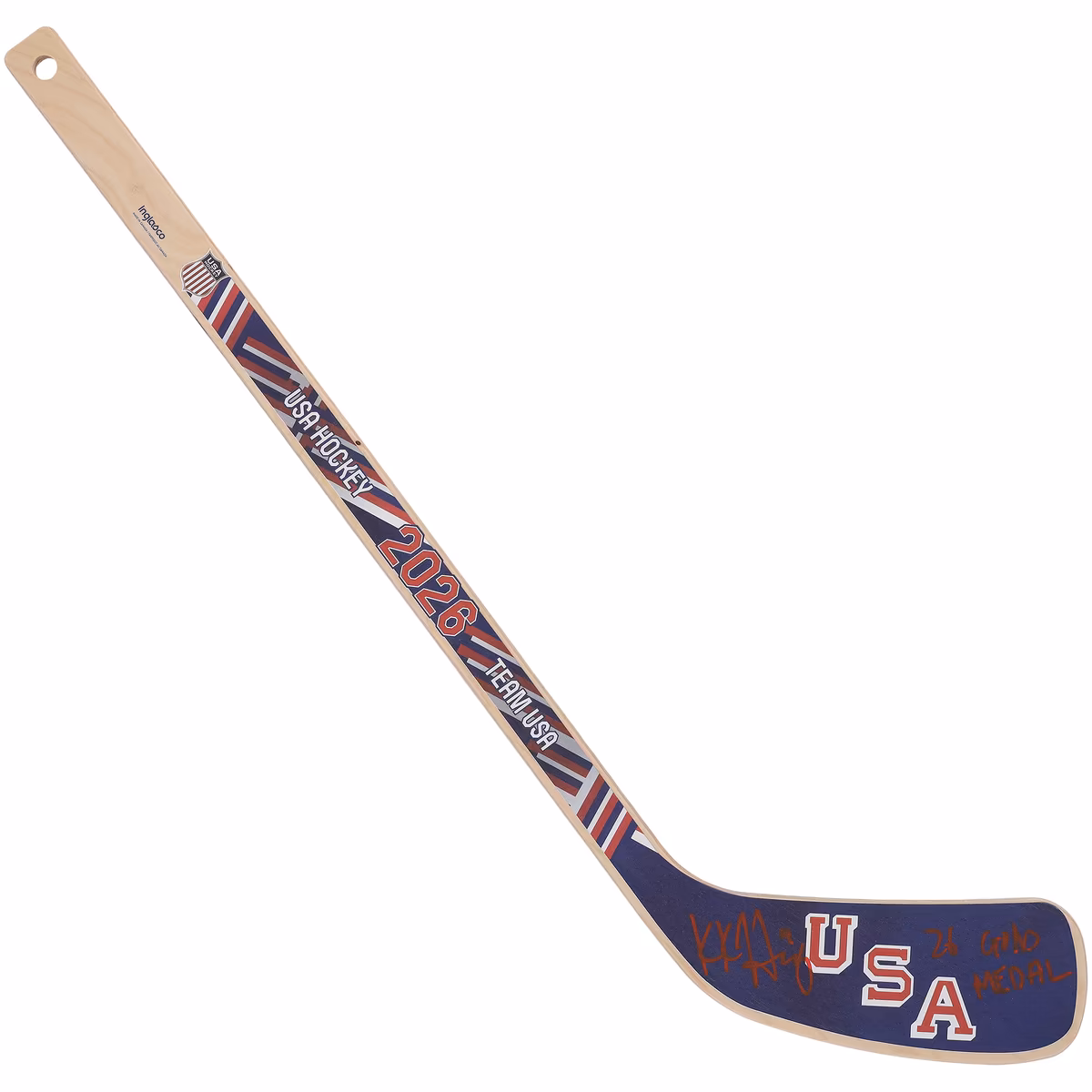 Caroline Harvey Team USA Autographed 2026 Winter Olympics Mini Wood Stick with "26 Gold Medal" Inscription