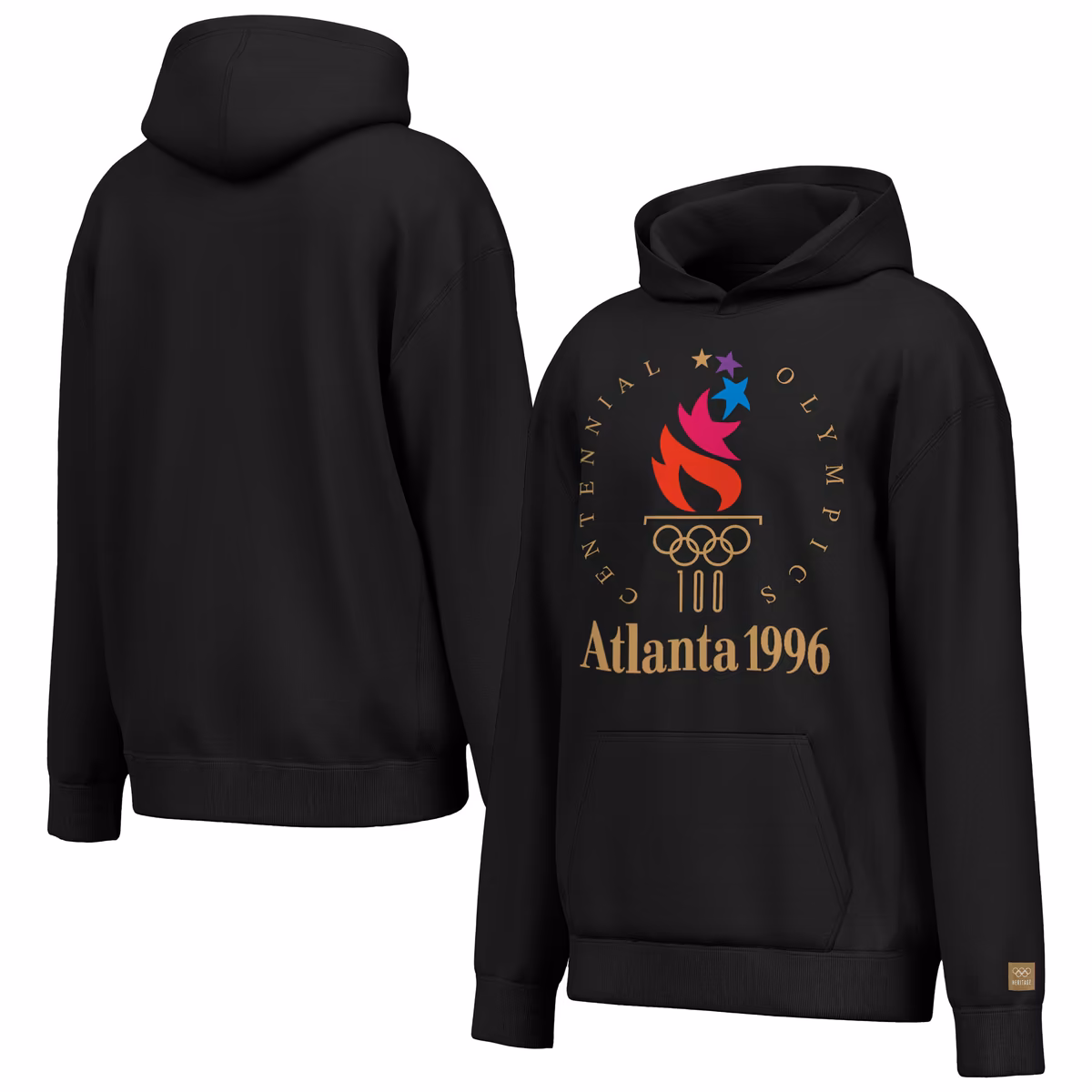 Men's Outerstuff Black Atlanta 1996 Summer Olympics Centennial Emblem Hoodie 1 Men's Outerstuff Black Atlanta 1996 Summer Olympics Centennial Emblem Hoodie