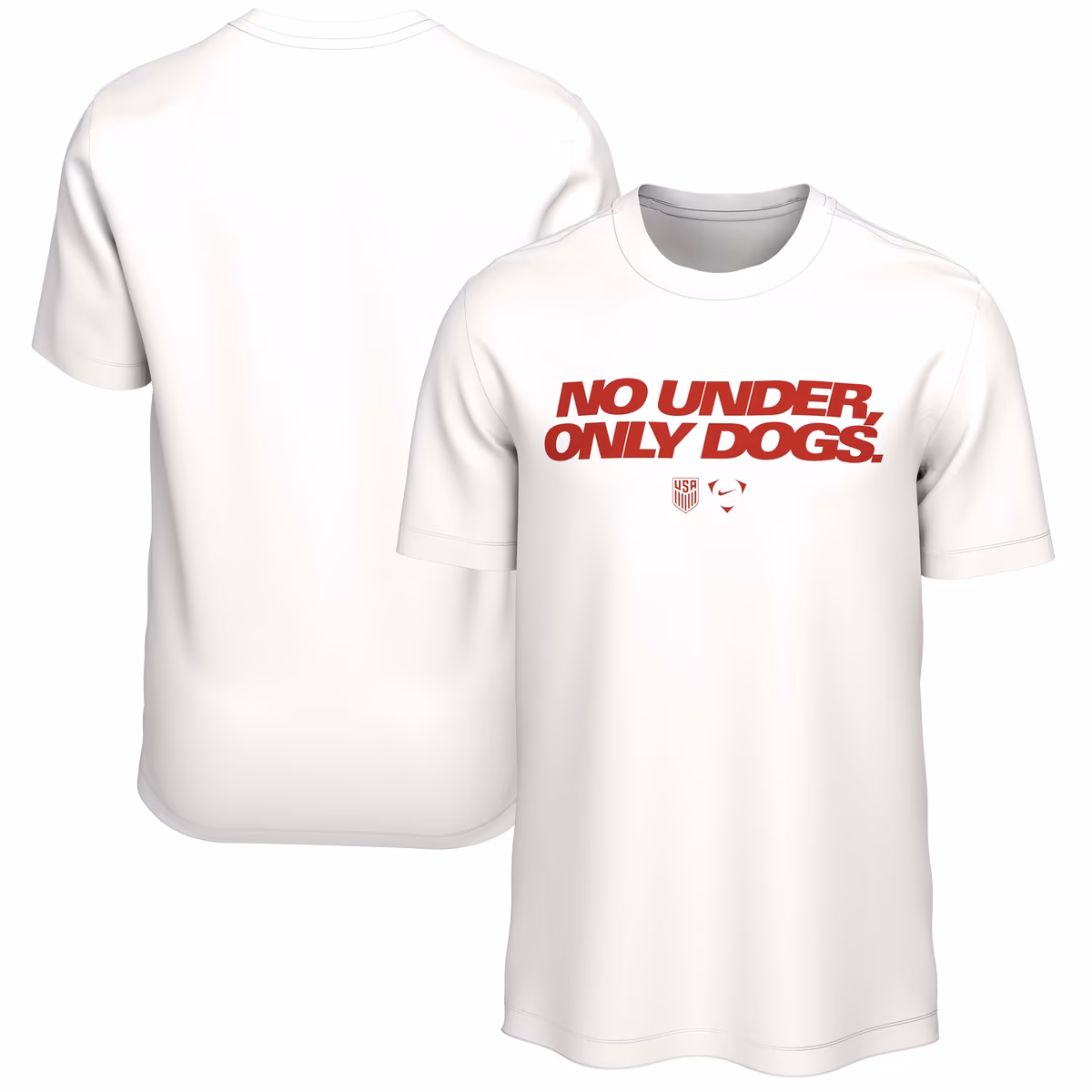 Men's Nike White USMNT No Under Only Dogs T-Shirt 1 Men's Nike White USMNT No Under Only Dogs T-Shirt