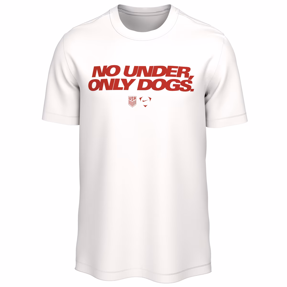 Men's Nike White USMNT No Under Only Dogs T-Shirt 2 Men's Nike White USMNT No Under Only Dogs T-Shirt