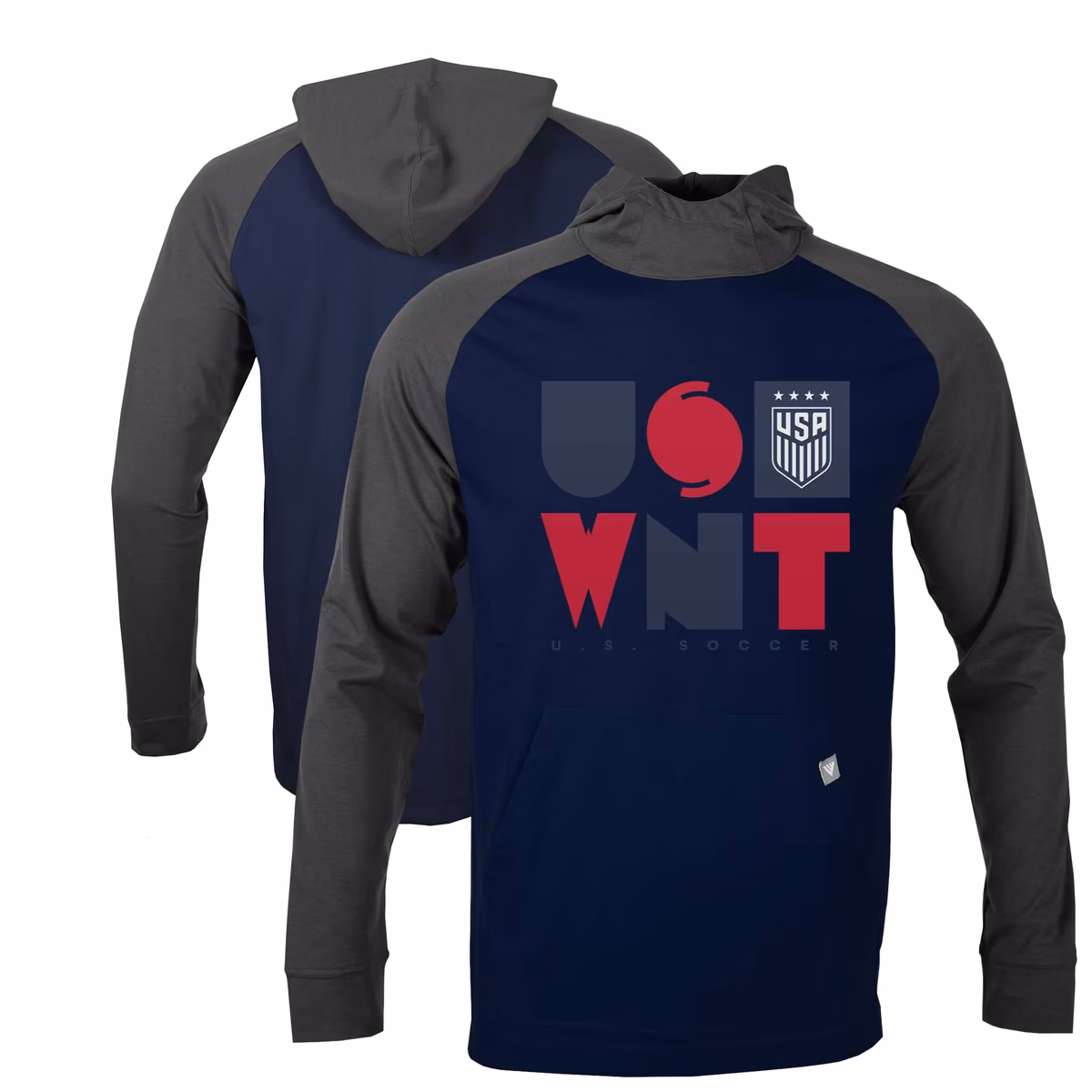 Men's Levelwear Navy/Gray USWNT Uproar Raglan Pullover Hoodie 6 Men's Levelwear Navy/Gray USWNT Uproar Raglan Pullover Hoodie
