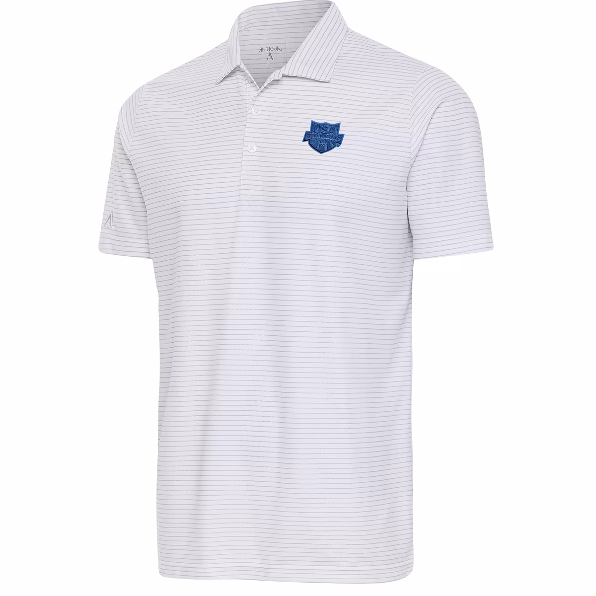 Men's Antigua White/Silver USA Swimming Esteem Polo 2 Men's Antigua White/Silver USA Swimming Esteem Polo