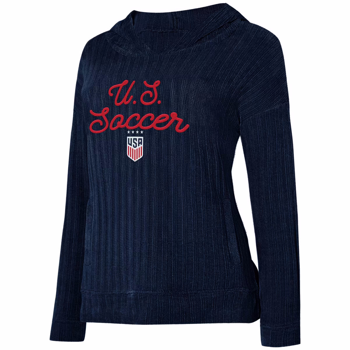Women's Concepts Sport  Navy USWNT Linger Long Sleeve Hooded Top