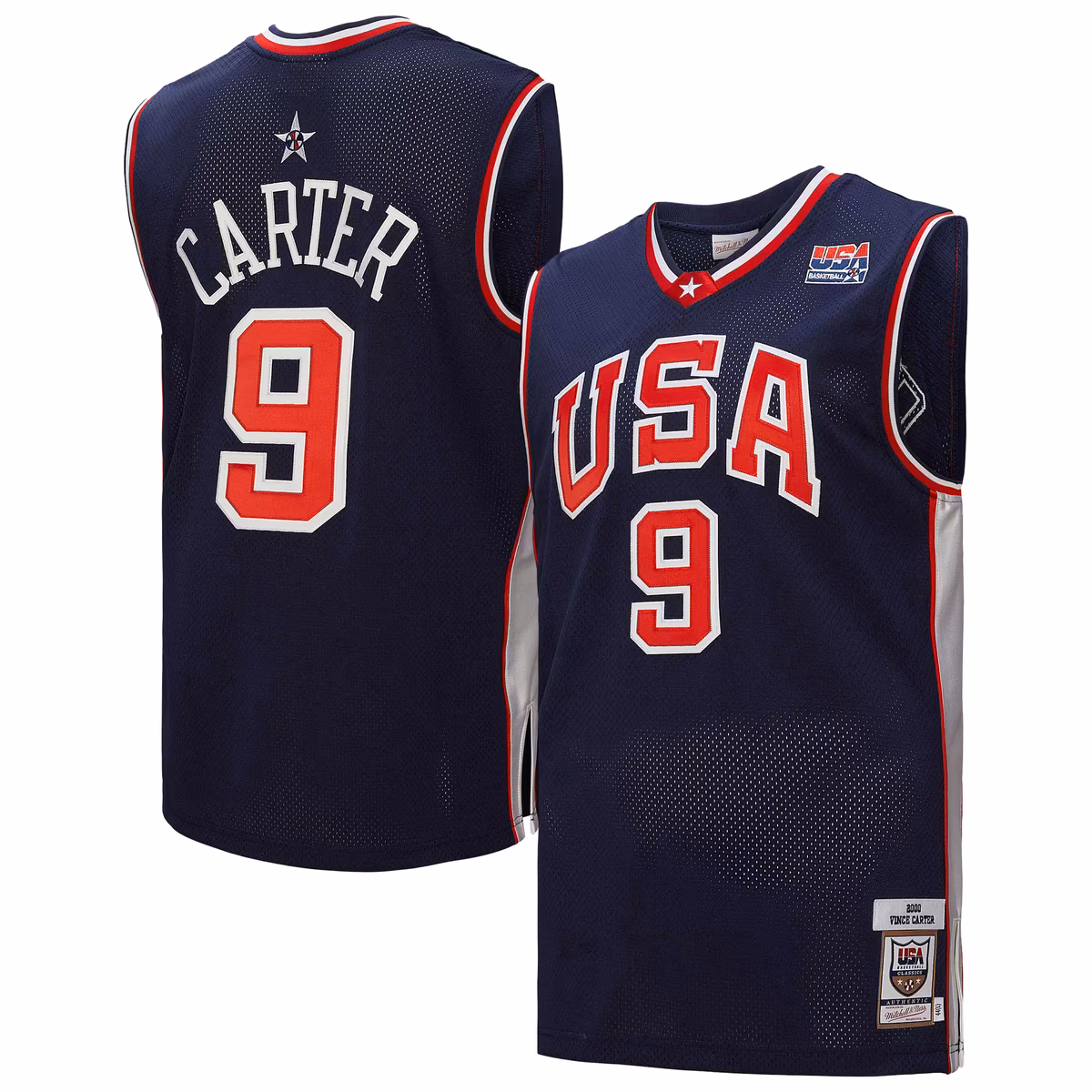 Men's Mitchell & Ness Vince Carter Navy USA Basketball 2000 Authentic Jersey 7 Men's Mitchell & Ness Vince Carter Navy USA Basketball 2000 Authentic Jersey