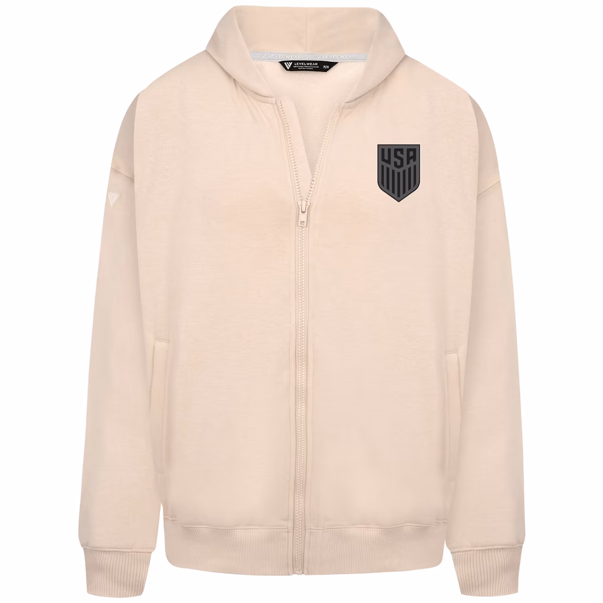 Men's Levelwear Khaki USMNT Oversized Uphill Full-Zip Hoodie