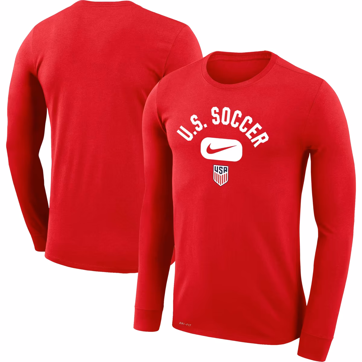 Men's Nike Red USMNT Lockup Legend Performance Long Sleeve T-Shirt