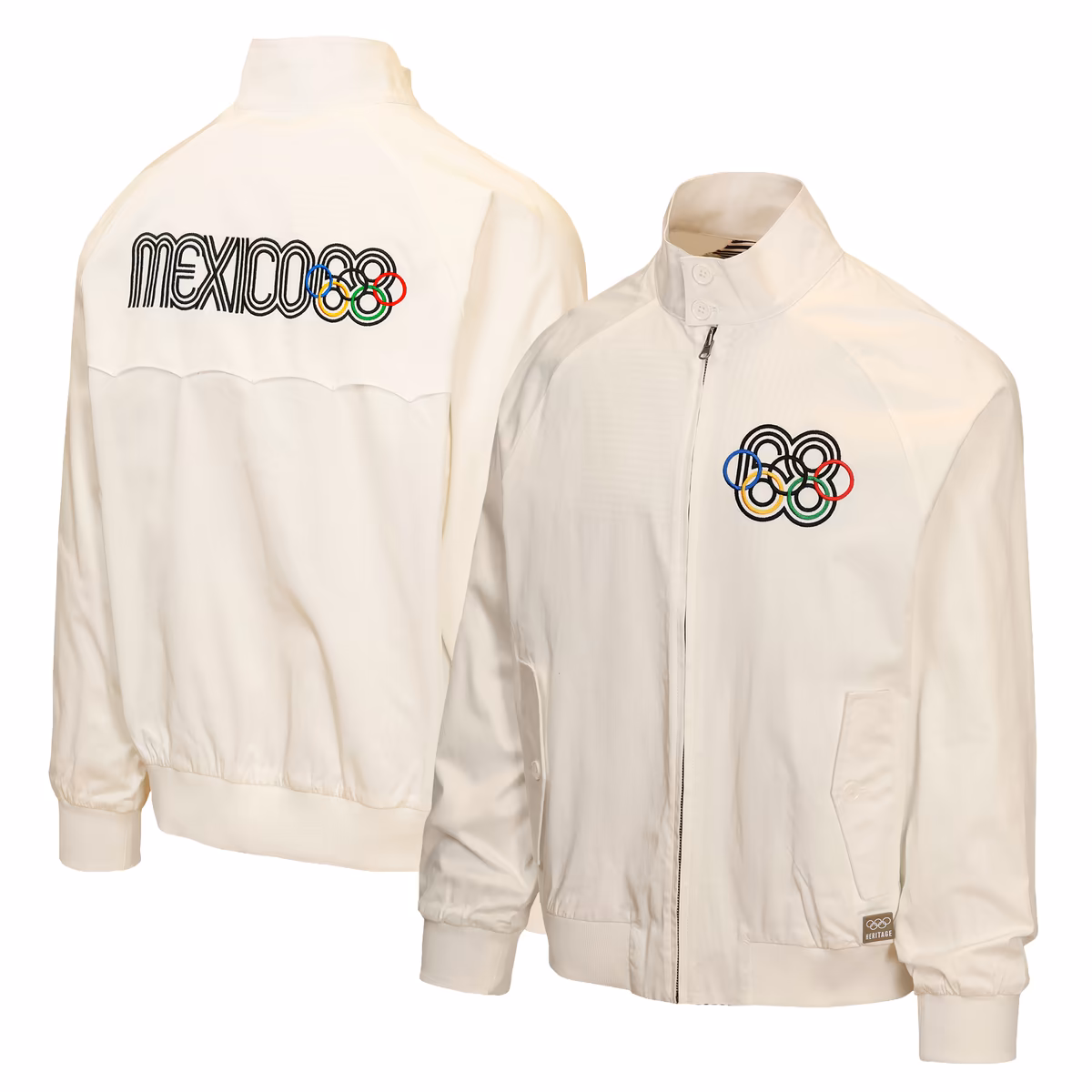 Men's Outerstuff  White Olympic Games Harrington Full-Zip Jacket