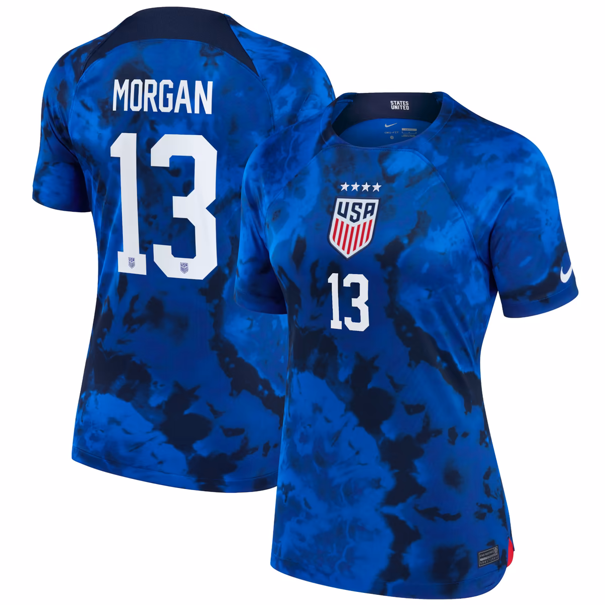 Women's Nike Alex Morgan Blue USWNT 2022/23 Away Breathe Stadium Replica Player Jersey
