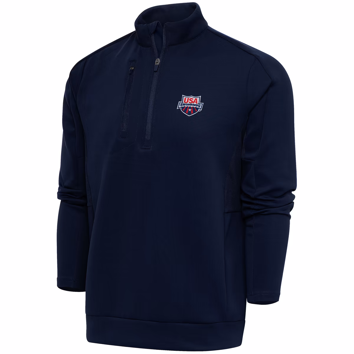 Men's Antigua  Navy USA Swimming Generation Half-Zip Pullover Top