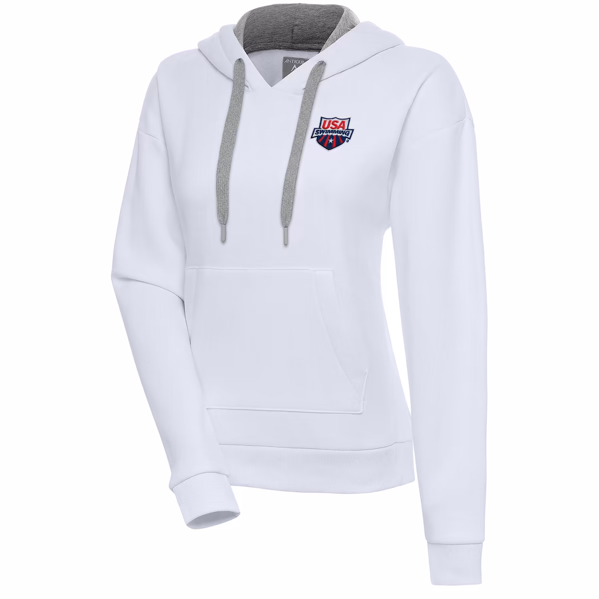 Women's Antigua White USA Swimming Victory Pullover Hoodie 3 Women's Antigua White USA Swimming Victory Pullover Hoodie