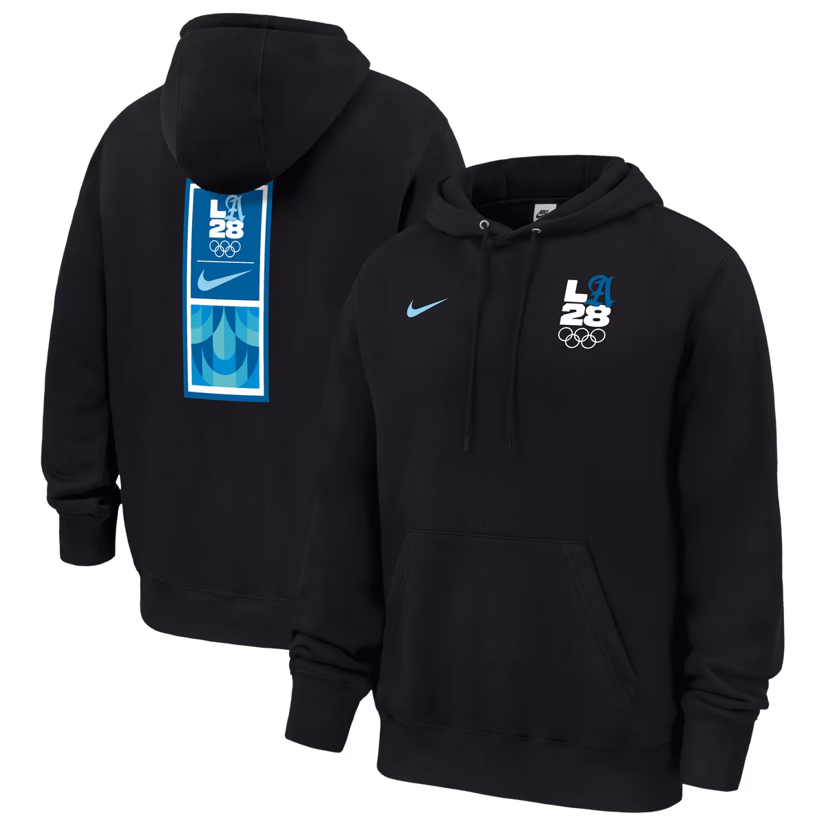 Men's Nike Black LA28 Superbloom Club Fleece Hoodie 2 Men's Nike Black LA28 Superbloom Club Fleece Hoodie