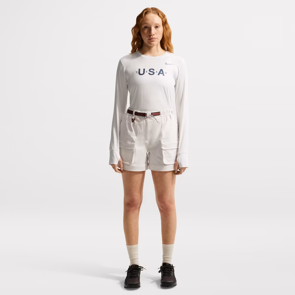 Women's Nike ACG  White Team USA Dri-FIT Primary Logo Long Sleeve T-Shirt