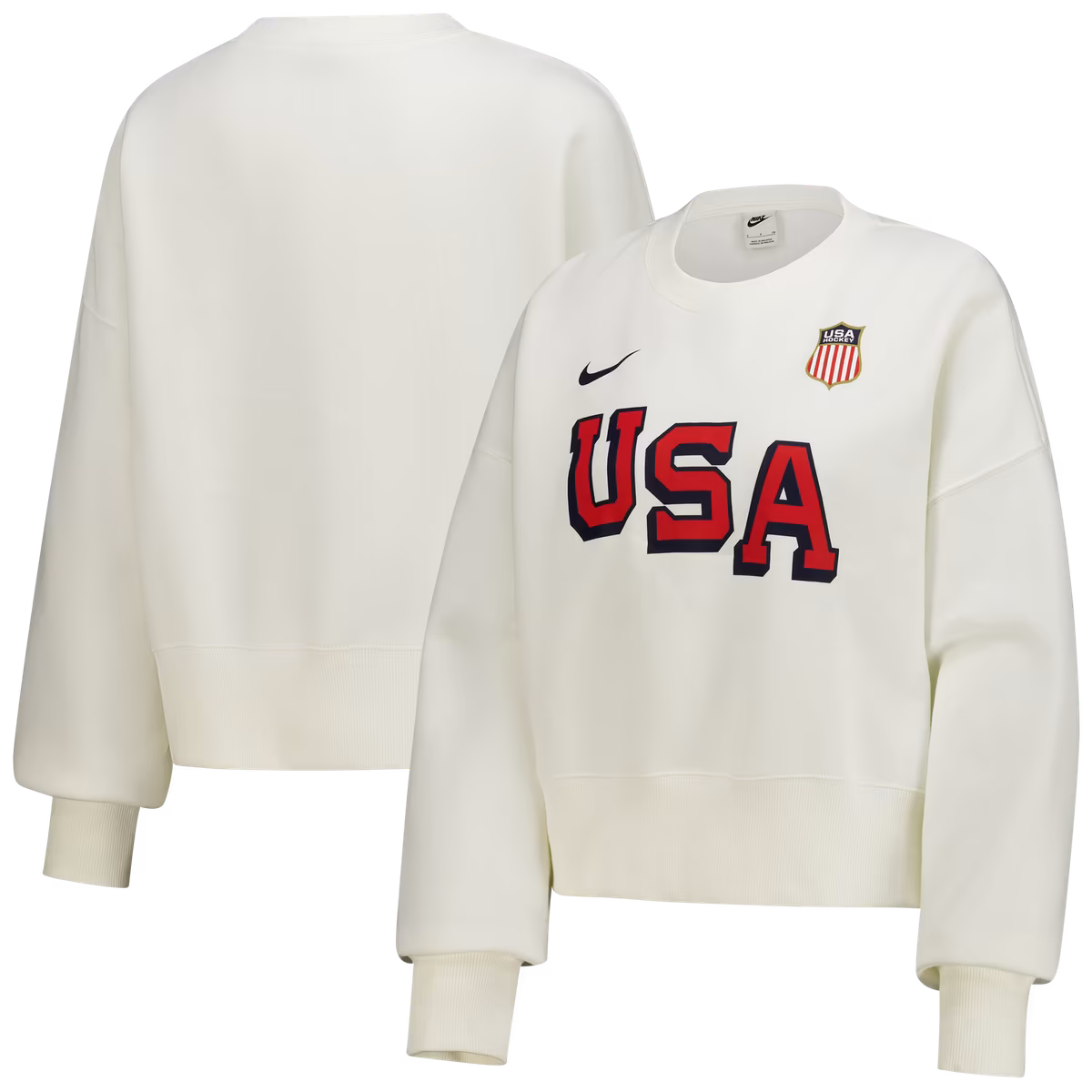 Women's Nike Cream US Hockey Oversized Phoenix Fleece Sweatshirt