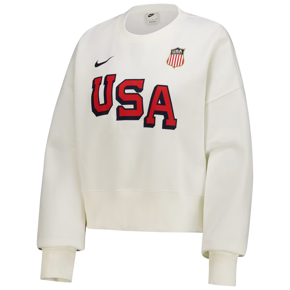 Women's Nike Cream US Hockey Oversized Phoenix Fleece Sweatshirt