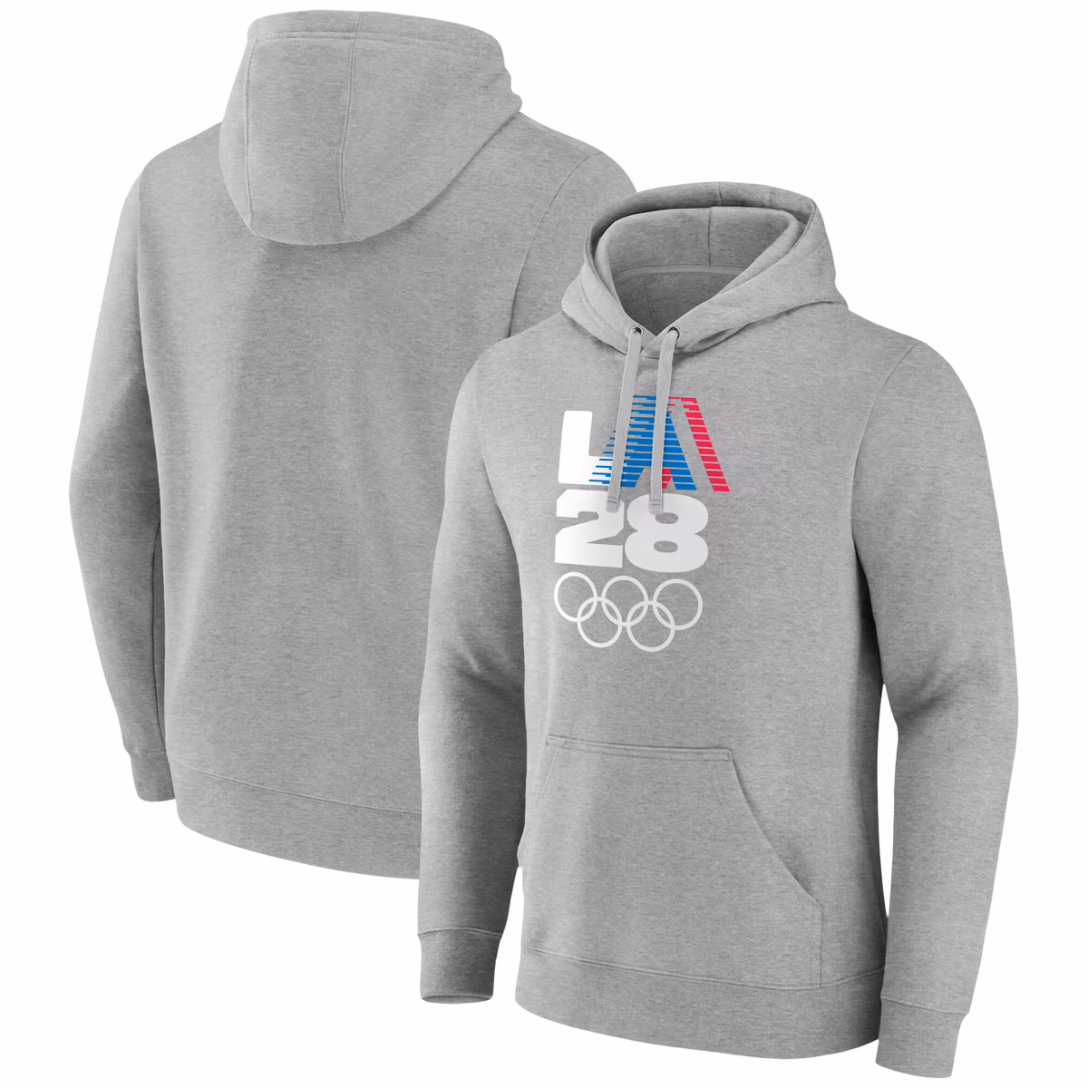 Men's Gray LA 2028 Summer Olympics Retro Stripe Pullover Hoodie