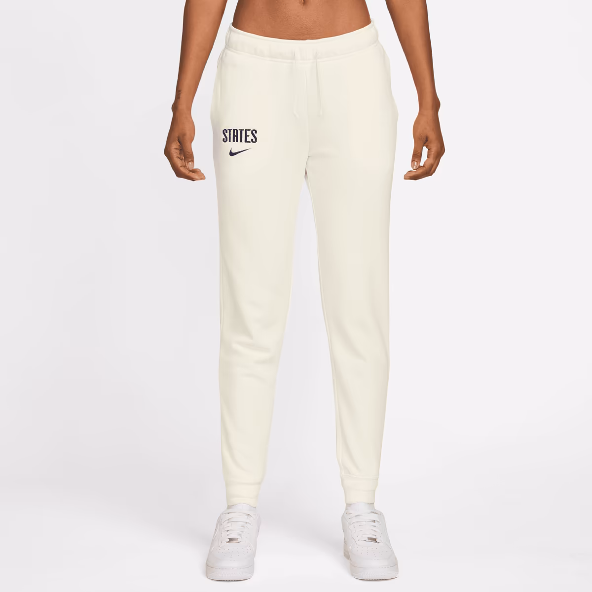 Women's Nike White USMNT Club Fleece Mid-Rise Pants