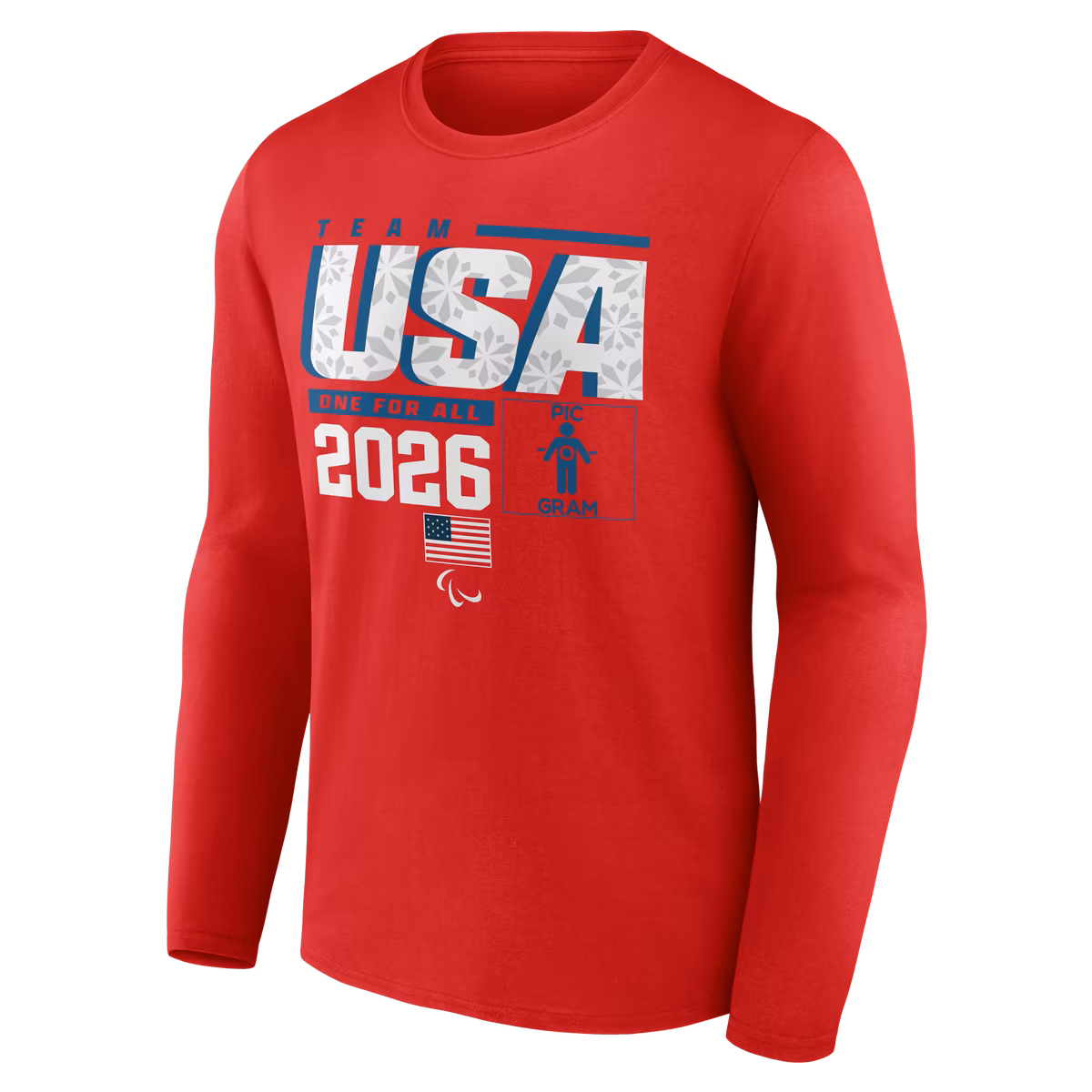 Men's Red Team USA 2026 Winter Paralympics Pic-O-Gram Long Sleeve T-Shirt 2 Men's Red Team USA 2026 Winter Paralympics Pic-O-Gram Long Sleeve T-Shirt
