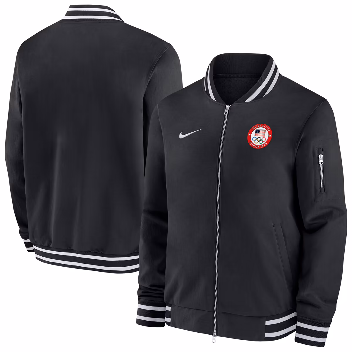 Men's Nike Black Team USA Full-Zip Bomber Jacket 7 Men's Nike Black Team USA Full-Zip Bomber Jacket