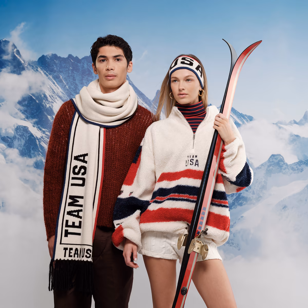 Unisex Cream Team USA Knit Scarf 6 Unisex Cream Team USA Knit Scarf