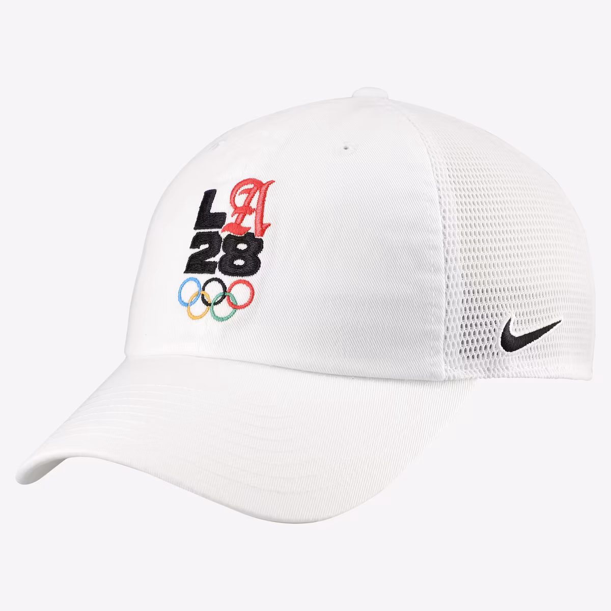 Men's Nike White LA28 Summer Olympics Script Club Trucker Adjustable Hat