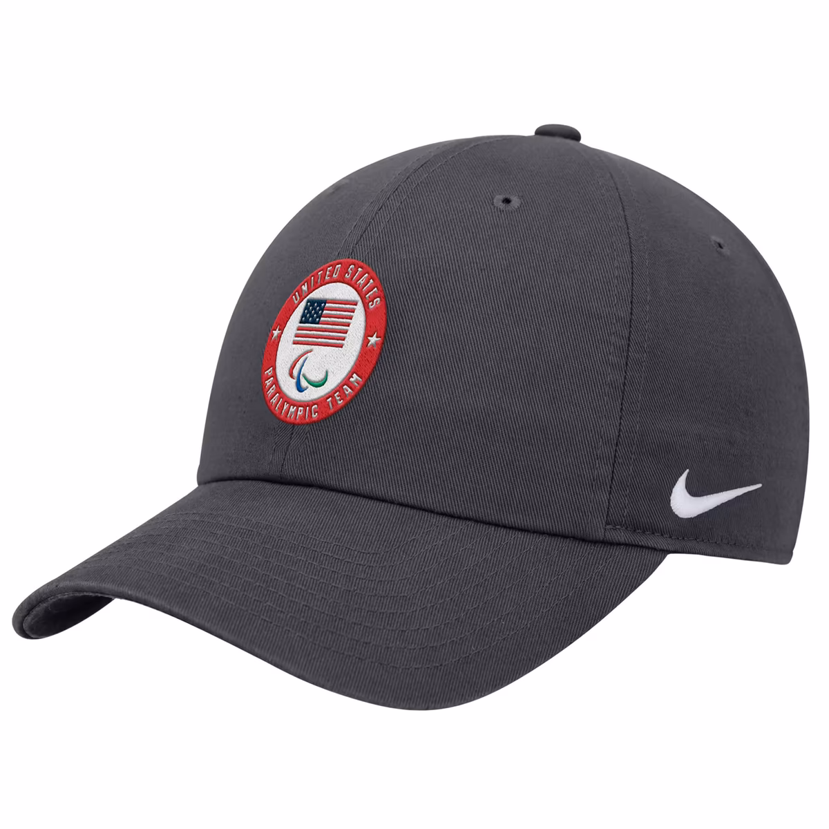 Men's Nike Anthracite U.S. Paralympics Crest Logo Club Adjustable Hat