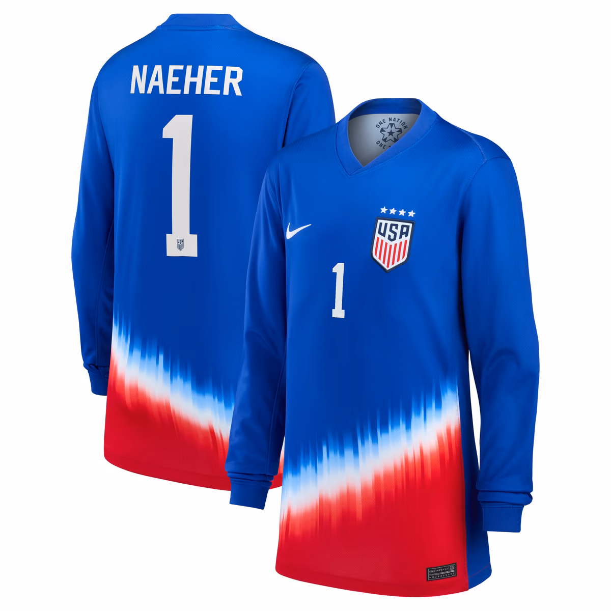 Youth Nike Alyssa Naeher Royal USWNT 2024 Away Replica Long Sleeve Player Jersey