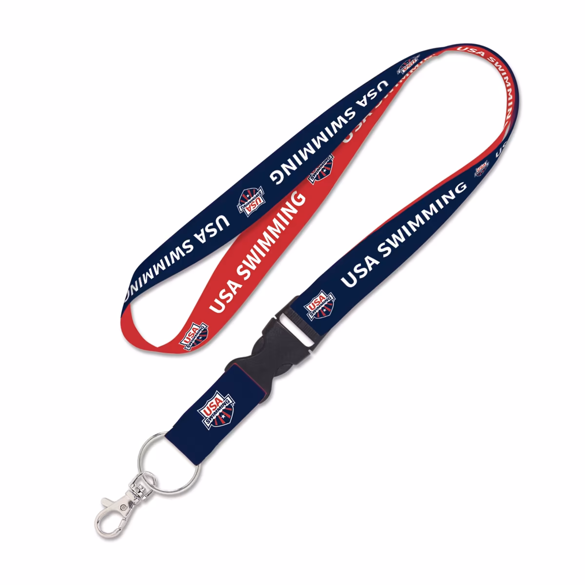 WinCraft Navy/Red USA Swimming Lanyard with Detachable Buckle 3 WinCraft Navy/Red USA Swimming Lanyard with Detachable Buckle