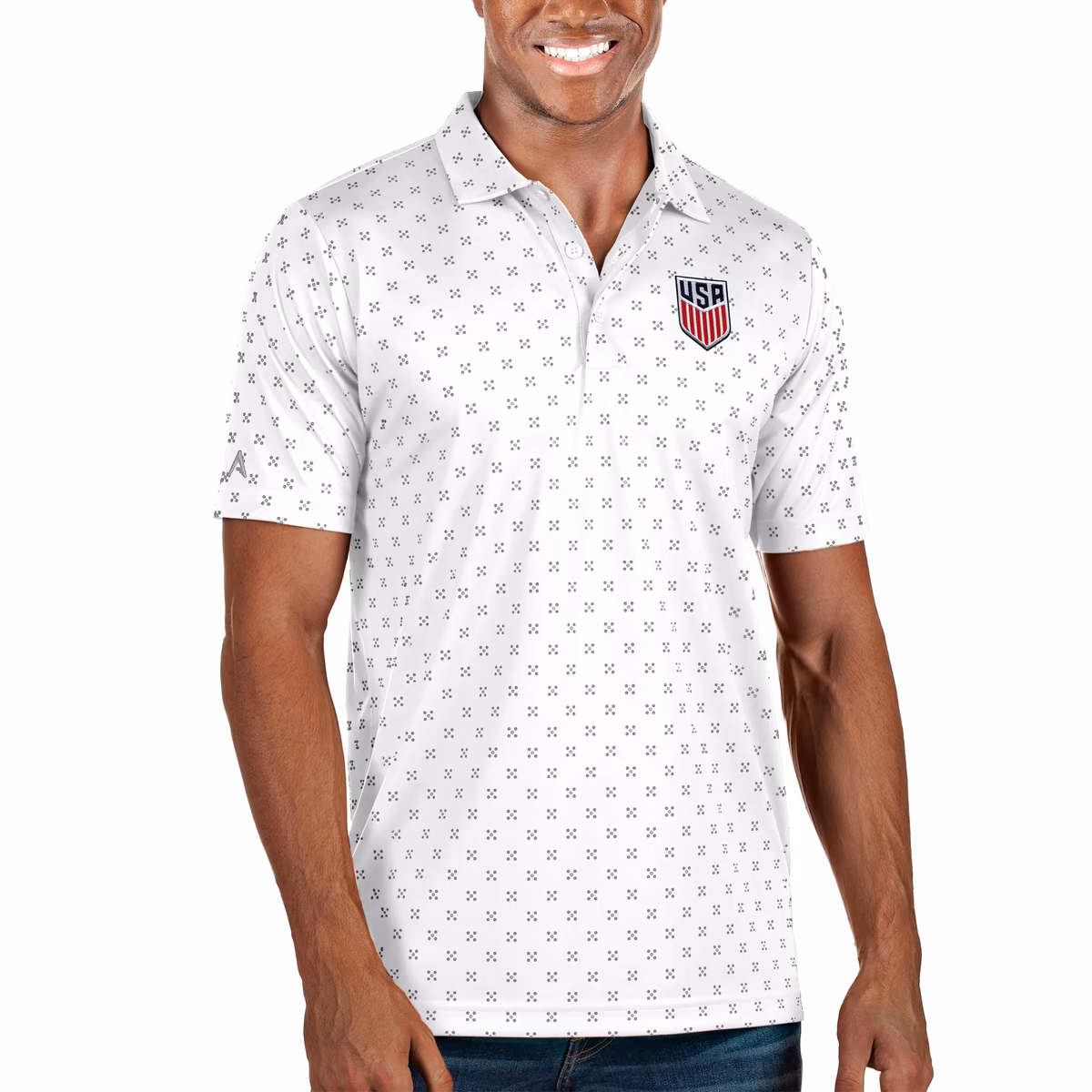 Men's Antigua White USMNT Spark Polo 6 Men's Antigua White USMNT Spark Polo