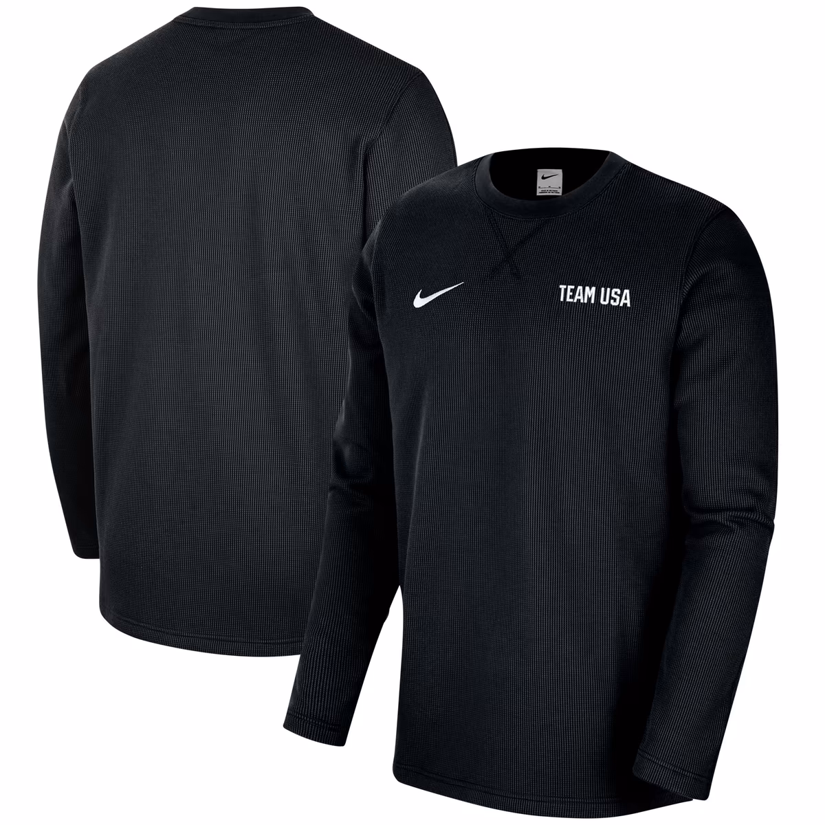 Men's Nike Black Team USA Waffle Knit Long Sleeve T-Shirt 7 Men's Nike Black Team USA Waffle Knit Long Sleeve T-Shirt