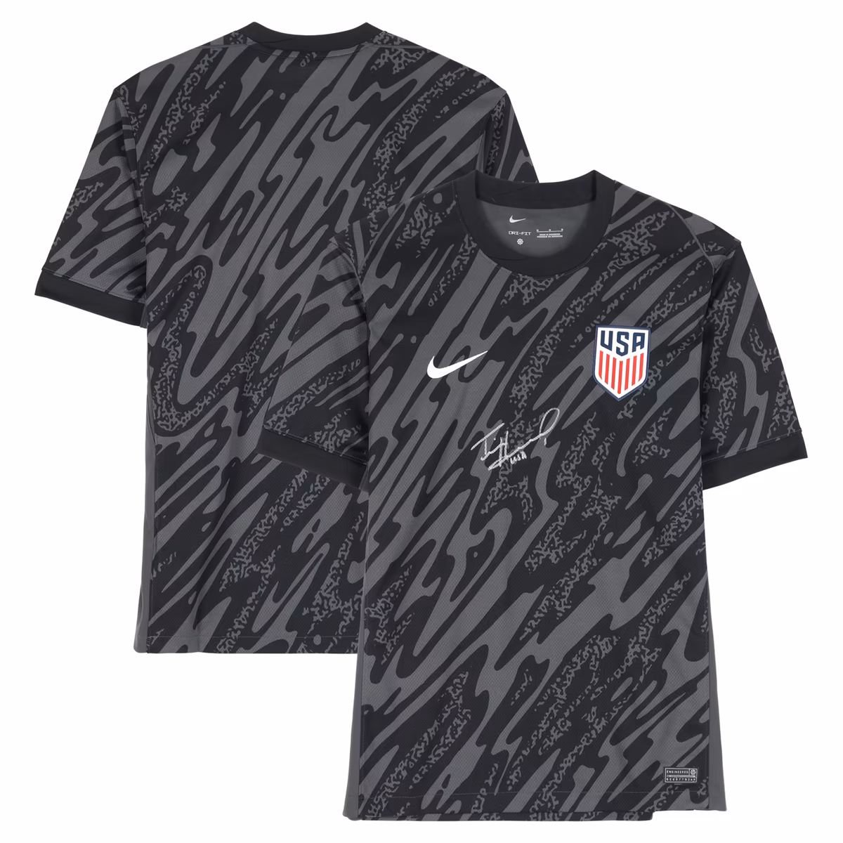 Tim Howard USMNT Autographed Black Nike Replica Jersey - Front Signed