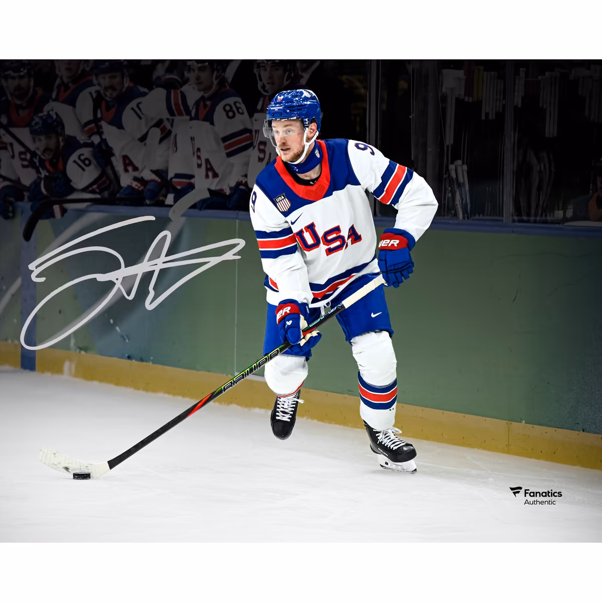 Jack Eichel Team USA Autographed 8" x 10" 2026 Winter Olympics Gold Medal Winner Photograph