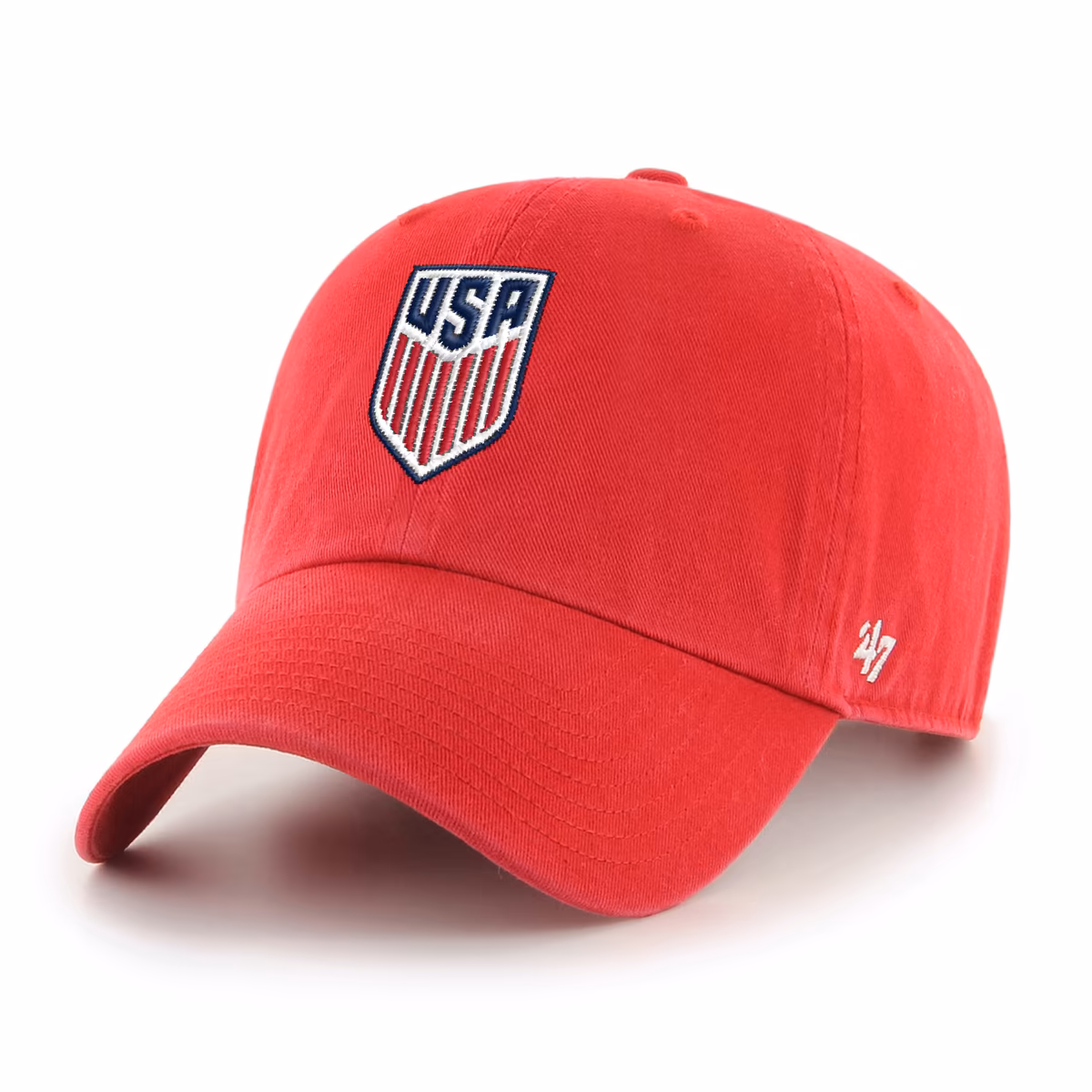 Men's '47 Red USMNT Crest Clean Up Adjustable Hat 4 Men's '47 Red USMNT Crest Clean Up Adjustable Hat