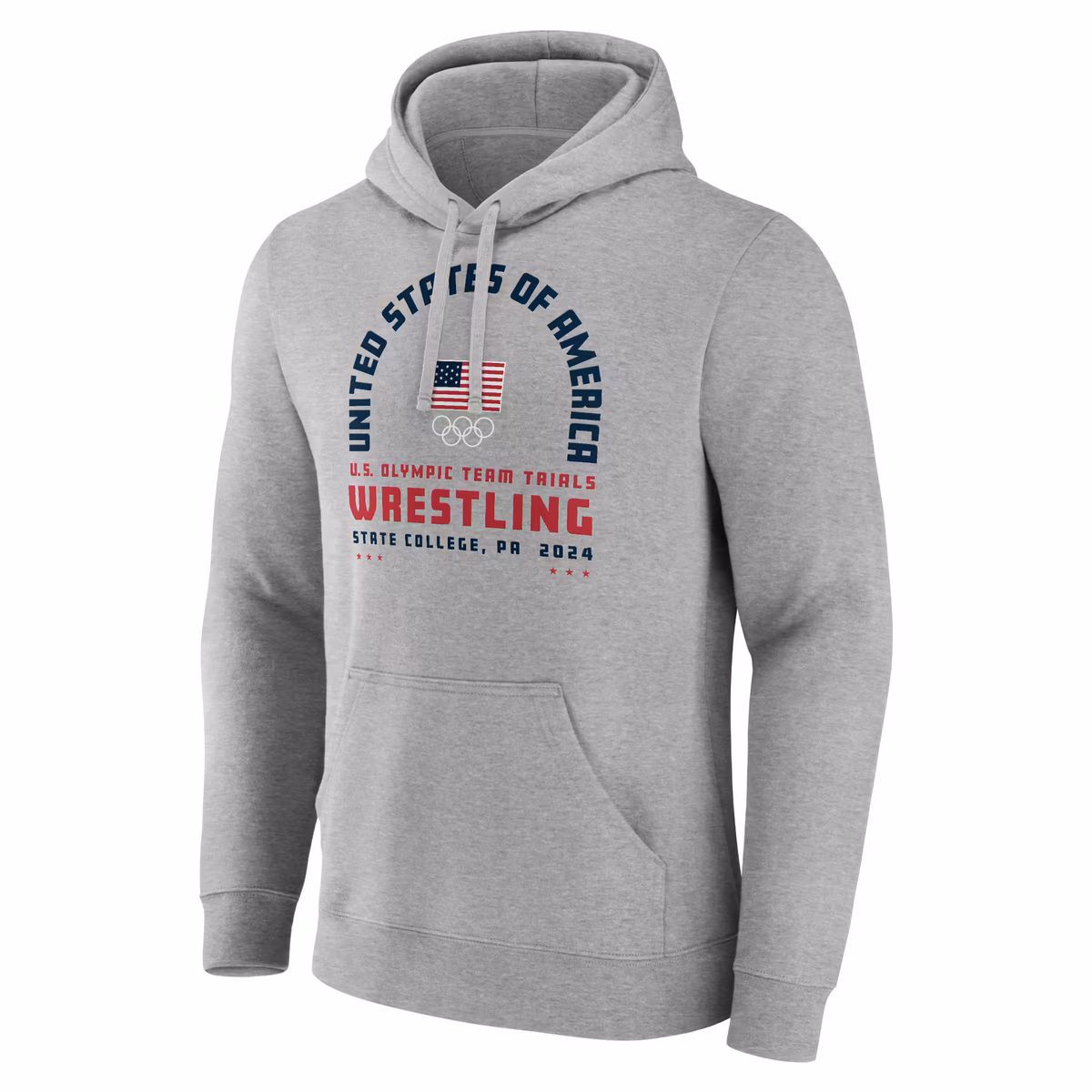 Men's Gray Team USA U.S. Olympic Team Wrestling Trials Combat Arch Pullover Hoodie 2 Men's Gray Team USA U.S. Olympic Team Wrestling Trials Combat Arch Pullover Hoodie