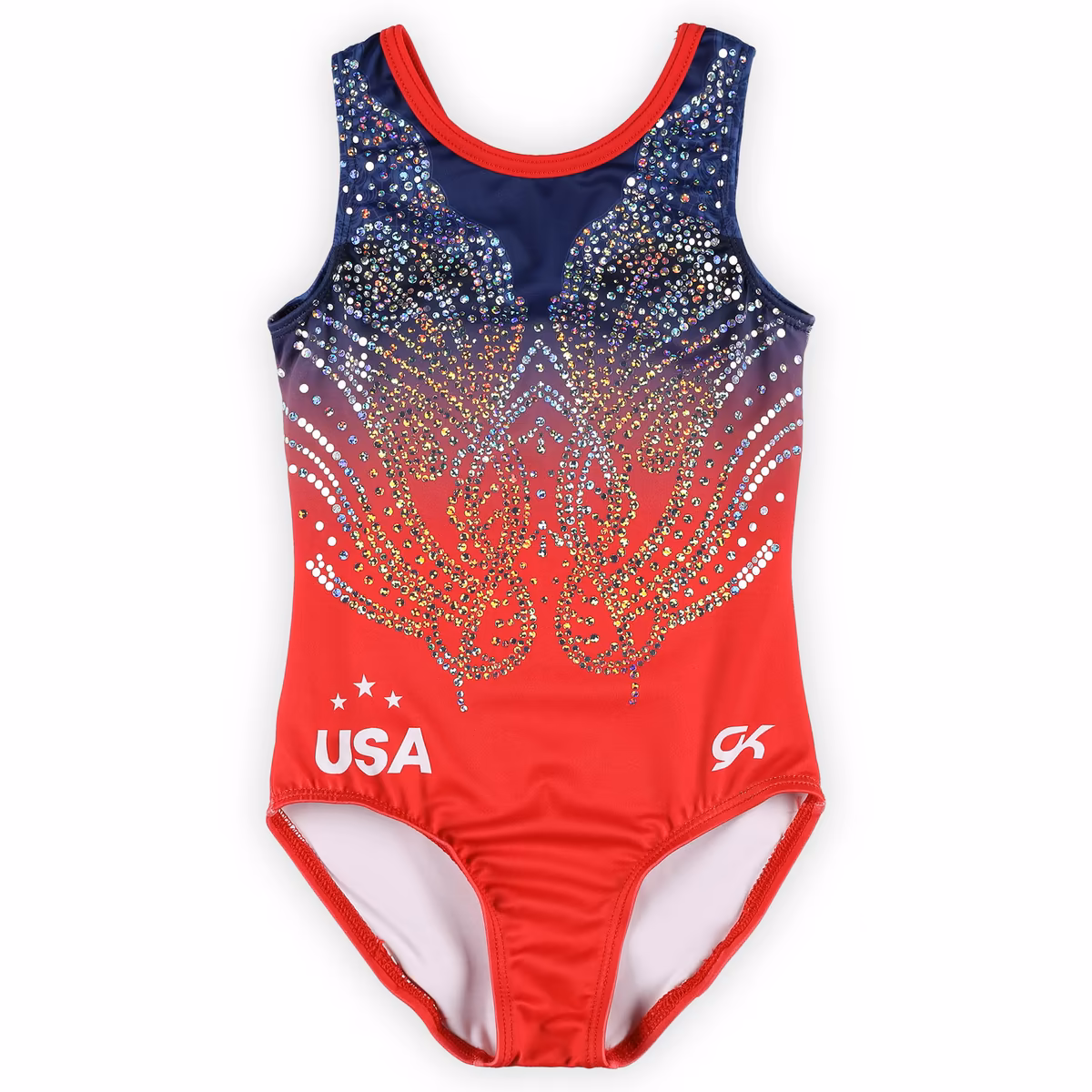Youth Red Team USA Paris 2024 Summer Olympics Elegance Replica Gymnastics Leotard